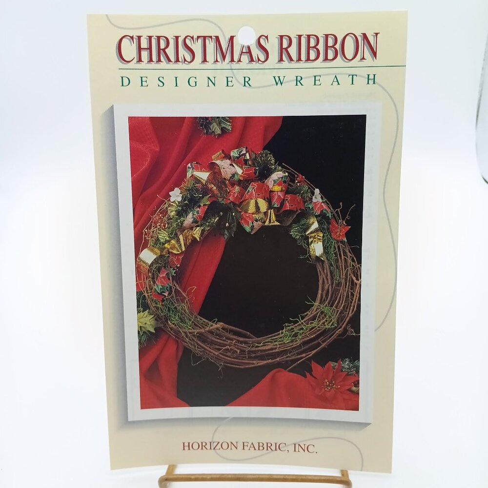 Vintage Ribbon Wreath Patterns Designer Christmas, Horizon Fabric 1993
